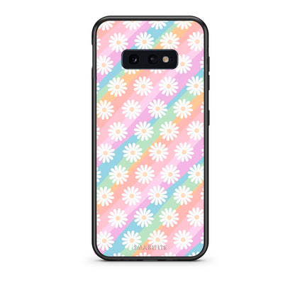 samsung s10e White Daisies θήκη από τη Smartfits με σχέδιο στο πίσω μέρος και μαύρο περίβλημα | Smartphone case with colorful back and black bezels by Smartfits