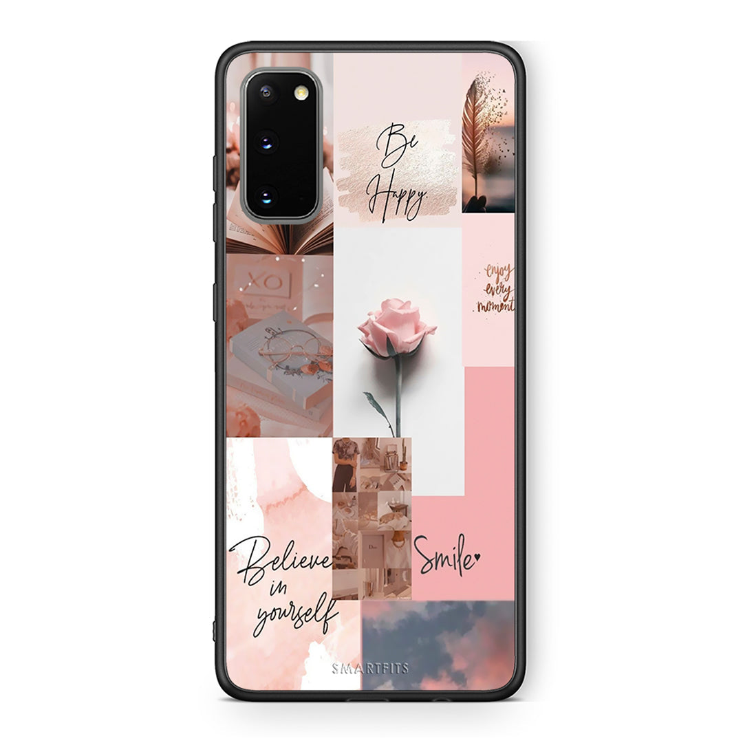 Samsung S20 Aesthetic Collage θήκη από τη Smartfits με σχέδιο στο πίσω μέρος και μαύρο περίβλημα | Smartphone case with colorful back and black bezels by Smartfits