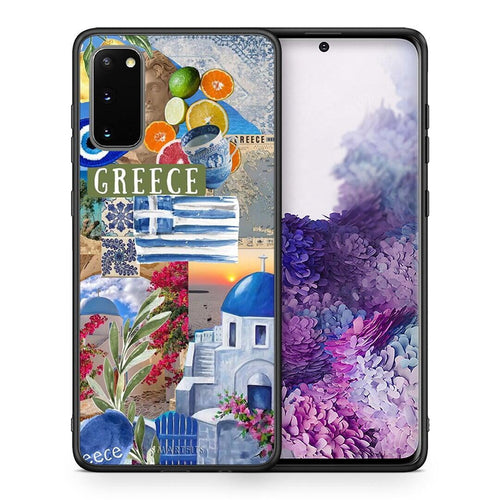 Θήκη Samsung S20 All Greek από τη Smartfits με σχέδιο στο πίσω μέρος και μαύρο περίβλημα | Samsung S20 All Greek case with colorful back and black bezels