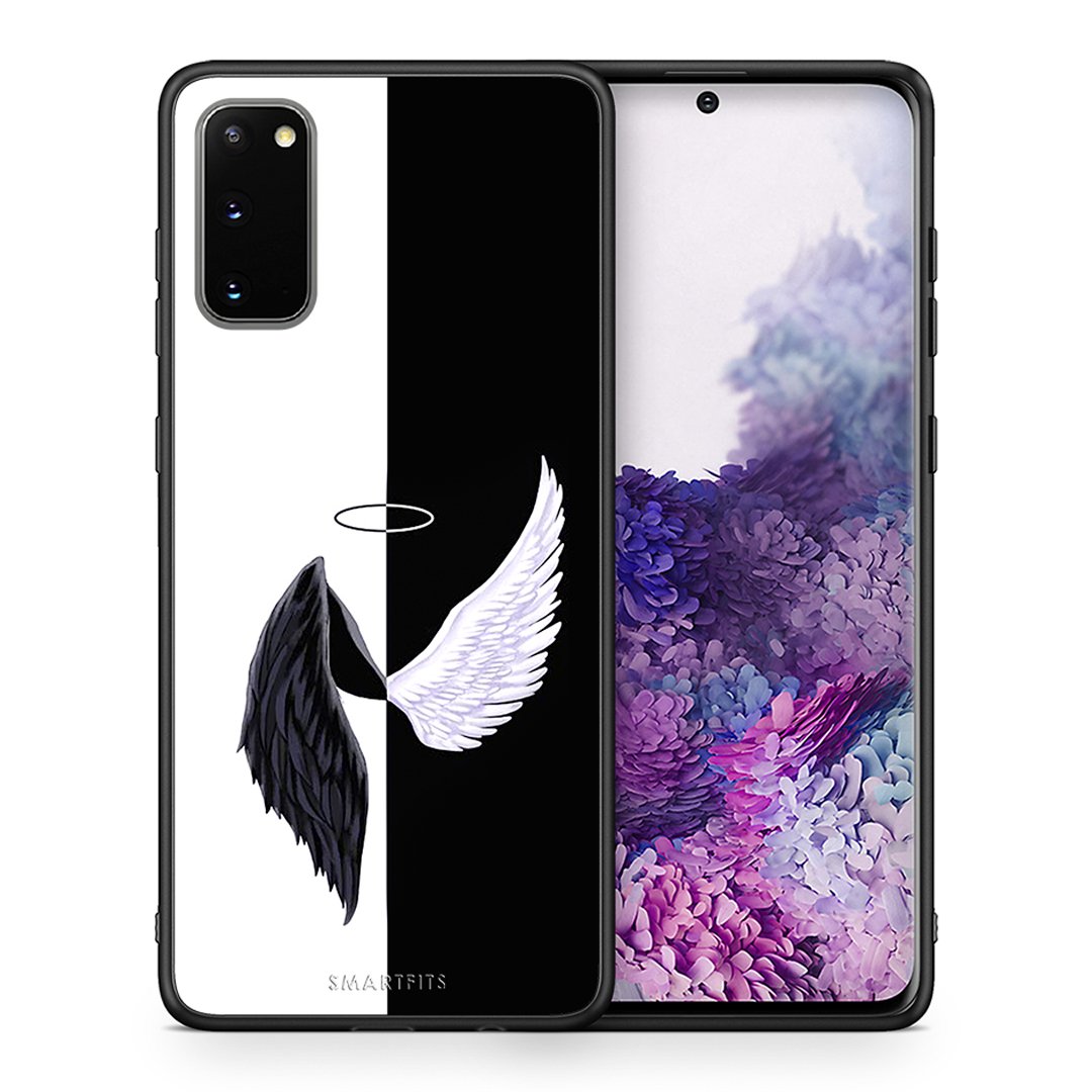 Θήκη Samsung S20 Angels Demons από τη Smartfits με σχέδιο στο πίσω μέρος και μαύρο περίβλημα | Samsung S20 Angels Demons case with colorful back and black bezels