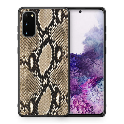 Θήκη Samsung S20 Fashion Snake Animal από τη Smartfits με σχέδιο στο πίσω μέρος και μαύρο περίβλημα | Samsung S20 Fashion Snake Animal case with colorful back and black bezels