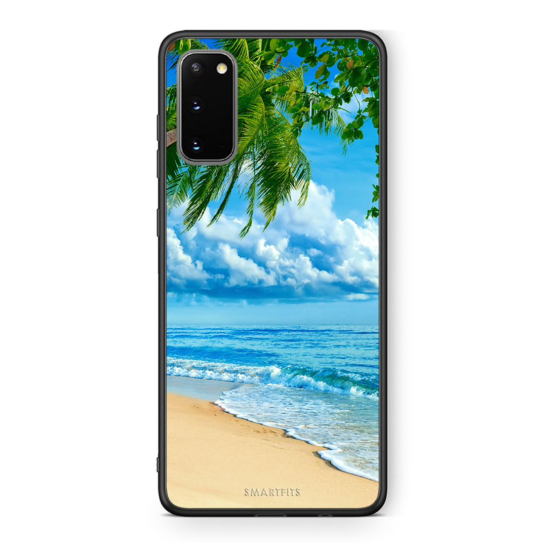 Samsung S20 Beautiful Beach θήκη από τη Smartfits με σχέδιο στο πίσω μέρος και μαύρο περίβλημα | Smartphone case with colorful back and black bezels by Smartfits