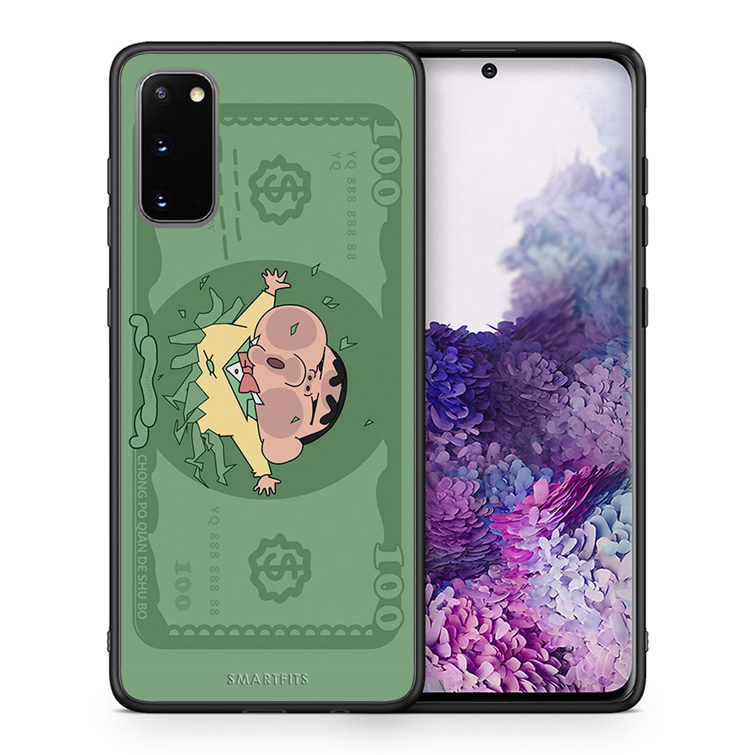 Θήκη Αγίου Βαλεντίνου Samsung S20 Big Money από τη Smartfits με σχέδιο στο πίσω μέρος και μαύρο περίβλημα | Samsung S20 Big Money case with colorful back and black bezels