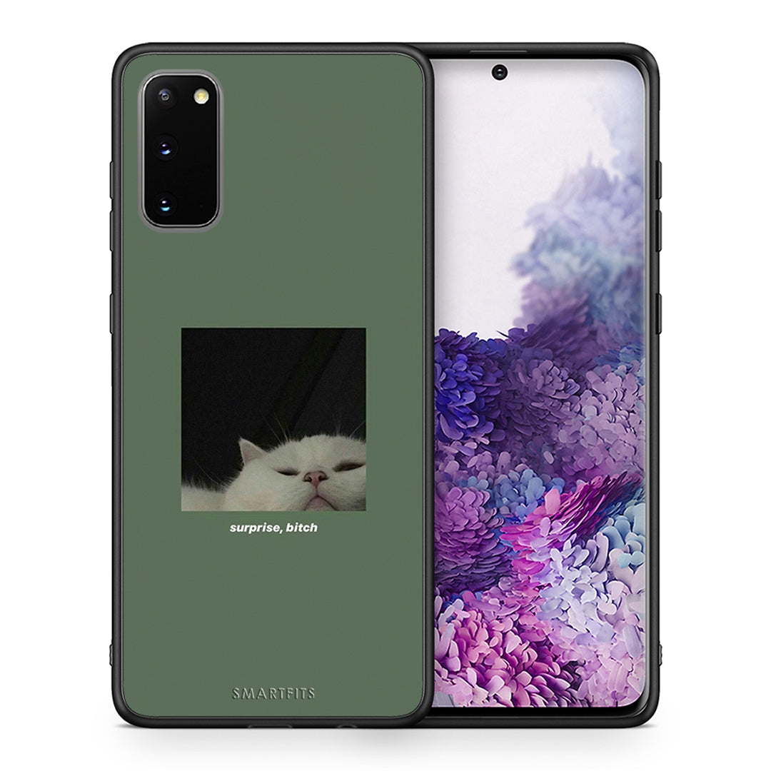 Θήκη Samsung S20 Bitch Surprise από τη Smartfits με σχέδιο στο πίσω μέρος και μαύρο περίβλημα | Samsung S20 Bitch Surprise case with colorful back and black bezels