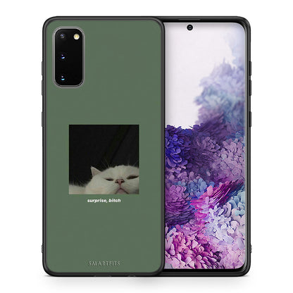 Θήκη Samsung S20 Bitch Surprise από τη Smartfits με σχέδιο στο πίσω μέρος και μαύρο περίβλημα | Samsung S20 Bitch Surprise case with colorful back and black bezels
