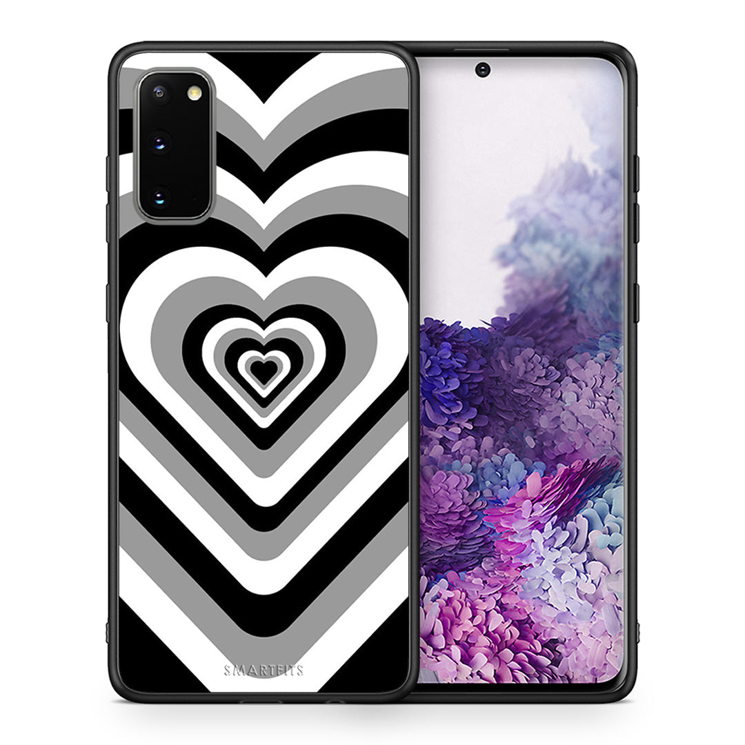 Θήκη Samsung S20 Black Hearts από τη Smartfits με σχέδιο στο πίσω μέρος και μαύρο περίβλημα | Samsung S20 Black Hearts case with colorful back and black bezels