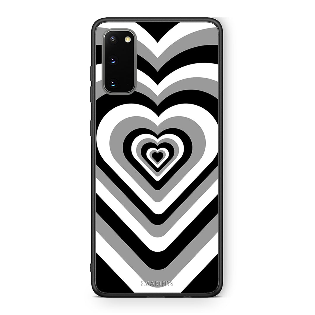 Samsung S20 Black Hearts θήκη από τη Smartfits με σχέδιο στο πίσω μέρος και μαύρο περίβλημα | Smartphone case with colorful back and black bezels by Smartfits