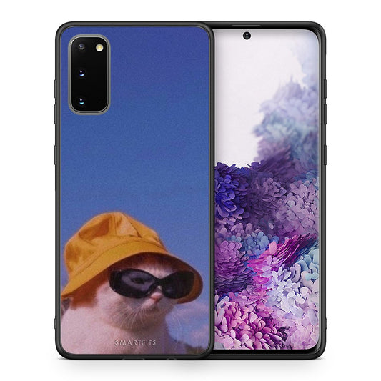 Θήκη Samsung S20 Cat Diva από τη Smartfits με σχέδιο στο πίσω μέρος και μαύρο περίβλημα | Samsung S20 Cat Diva case with colorful back and black bezels