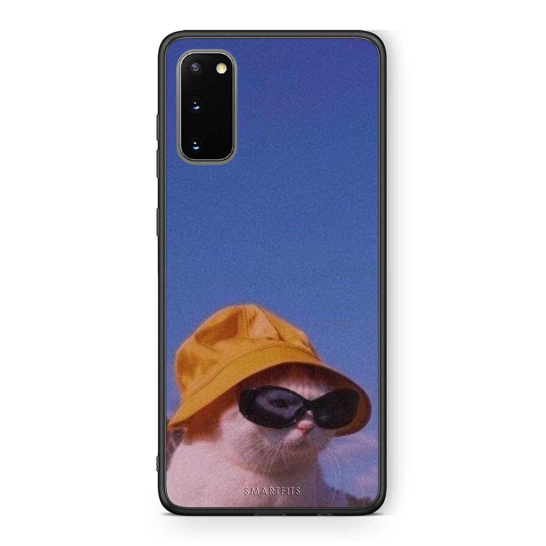 Samsung S20 Cat Diva θήκη από τη Smartfits με σχέδιο στο πίσω μέρος και μαύρο περίβλημα | Smartphone case with colorful back and black bezels by Smartfits