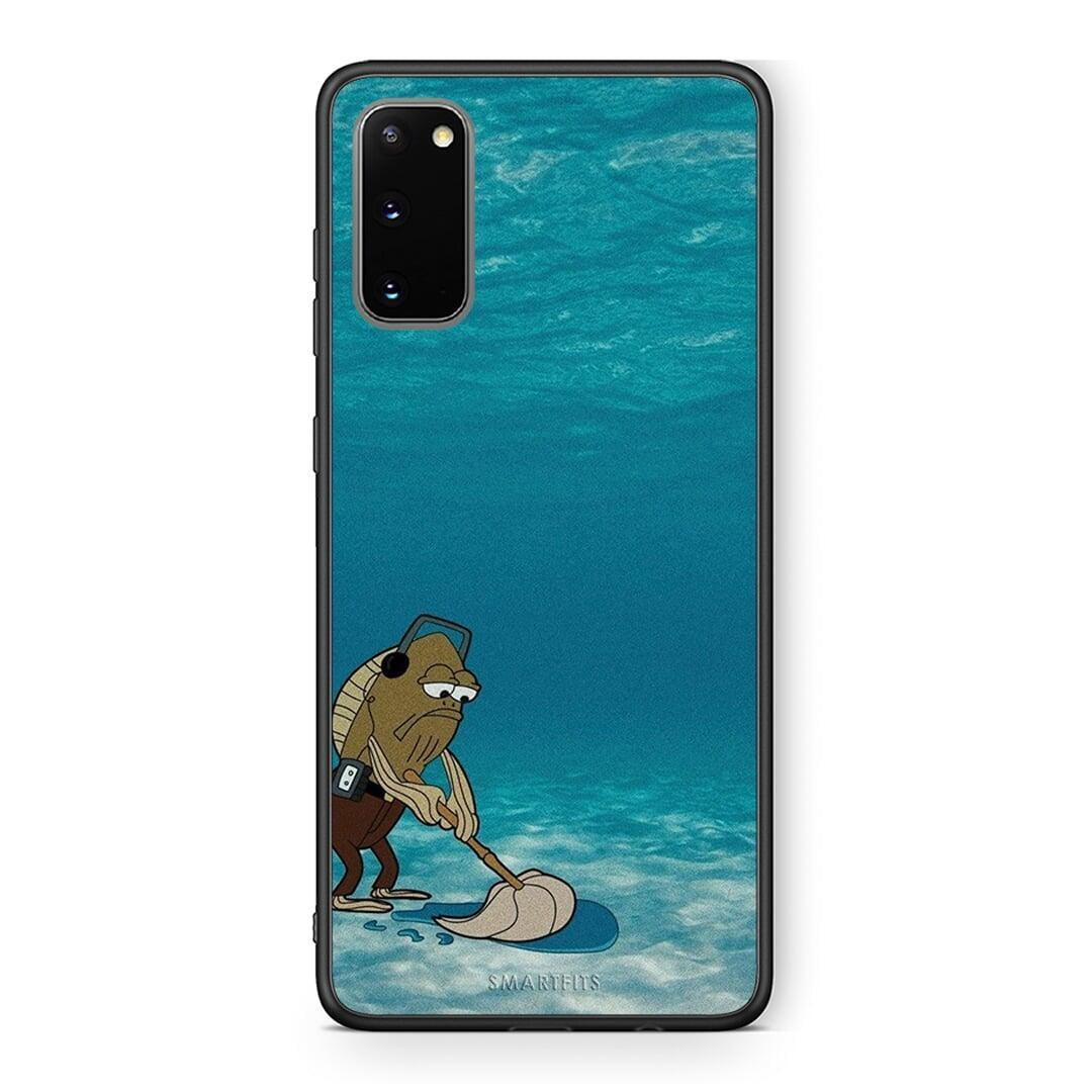 Samsung S20 Clean The Ocean Θήκη από τη Smartfits με σχέδιο στο πίσω μέρος και μαύρο περίβλημα | Smartphone case with colorful back and black bezels by Smartfits