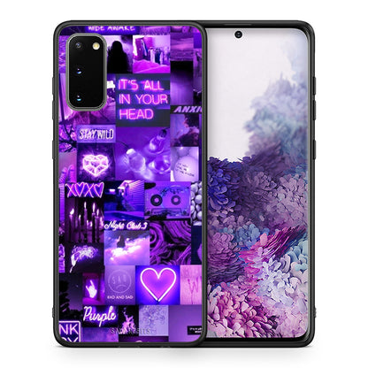 Θήκη Αγίου Βαλεντίνου Samsung S20 Collage Stay Wild από τη Smartfits με σχέδιο στο πίσω μέρος και μαύρο περίβλημα | Samsung S20 Collage Stay Wild case with colorful back and black bezels