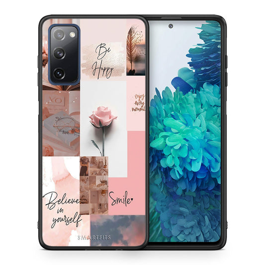 Θήκη Samsung S20 FE Aesthetic Collage από τη Smartfits με σχέδιο στο πίσω μέρος και μαύρο περίβλημα | Samsung S20 FE Aesthetic Collage case with colorful back and black bezels