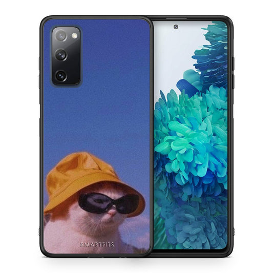 Θήκη Samsung S20 FE Cat Diva από τη Smartfits με σχέδιο στο πίσω μέρος και μαύρο περίβλημα | Samsung S20 FE Cat Diva case with colorful back and black bezels
