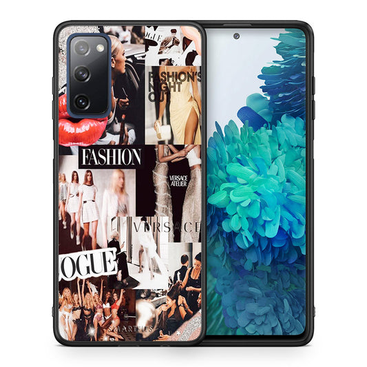 Θήκη Αγίου Βαλεντίνου Samsung S20 FE Collage Fashion από τη Smartfits με σχέδιο στο πίσω μέρος και μαύρο περίβλημα | Samsung S20 FE Collage Fashion case with colorful back and black bezels