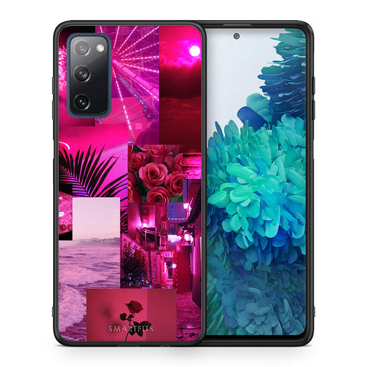 Θήκη Αγίου Βαλεντίνου Samsung S20 FE Collage Red Roses από τη Smartfits με σχέδιο στο πίσω μέρος και μαύρο περίβλημα | Samsung S20 FE Collage Red Roses case with colorful back and black bezels