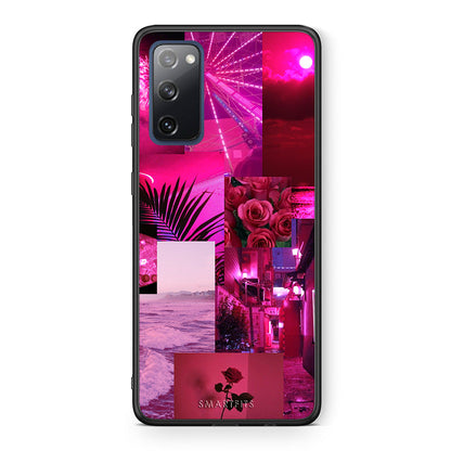 Θήκη Αγίου Βαλεντίνου Samsung S20 FE Collage Red Roses από τη Smartfits με σχέδιο στο πίσω μέρος και μαύρο περίβλημα | Samsung S20 FE Collage Red Roses case with colorful back and black bezels