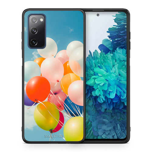 Θήκη Samsung S20 FE Colorful Balloons από τη Smartfits με σχέδιο στο πίσω μέρος και μαύρο περίβλημα | Samsung S20 FE Colorful Balloons case with colorful back and black bezels
