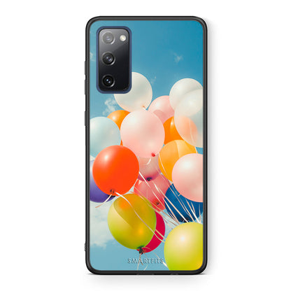 Θήκη Samsung S20 FE Colorful Balloons από τη Smartfits με σχέδιο στο πίσω μέρος και μαύρο περίβλημα | Samsung S20 FE Colorful Balloons case with colorful back and black bezels