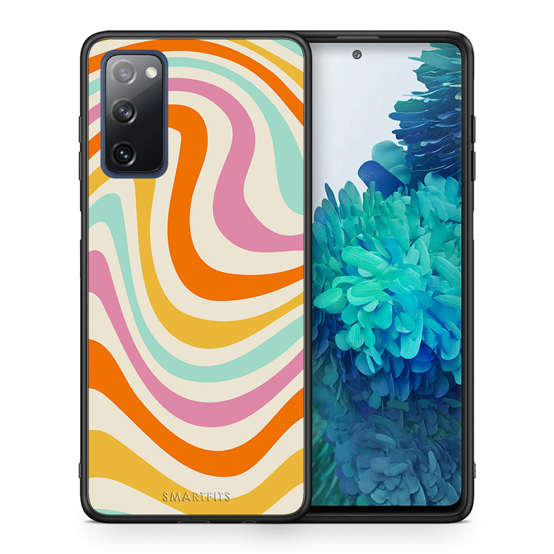 Θήκη Samsung S20 FE Colourful Waves από τη Smartfits με σχέδιο στο πίσω μέρος και μαύρο περίβλημα | Samsung S20 FE Colourful Waves case with colorful back and black bezels