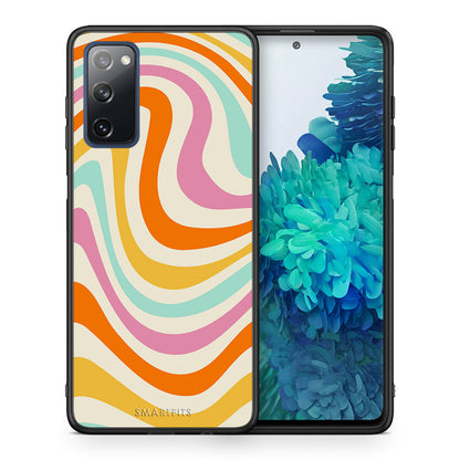 Θήκη Samsung S20 FE Colourful Waves από τη Smartfits με σχέδιο στο πίσω μέρος και μαύρο περίβλημα | Samsung S20 FE Colourful Waves case with colorful back and black bezels