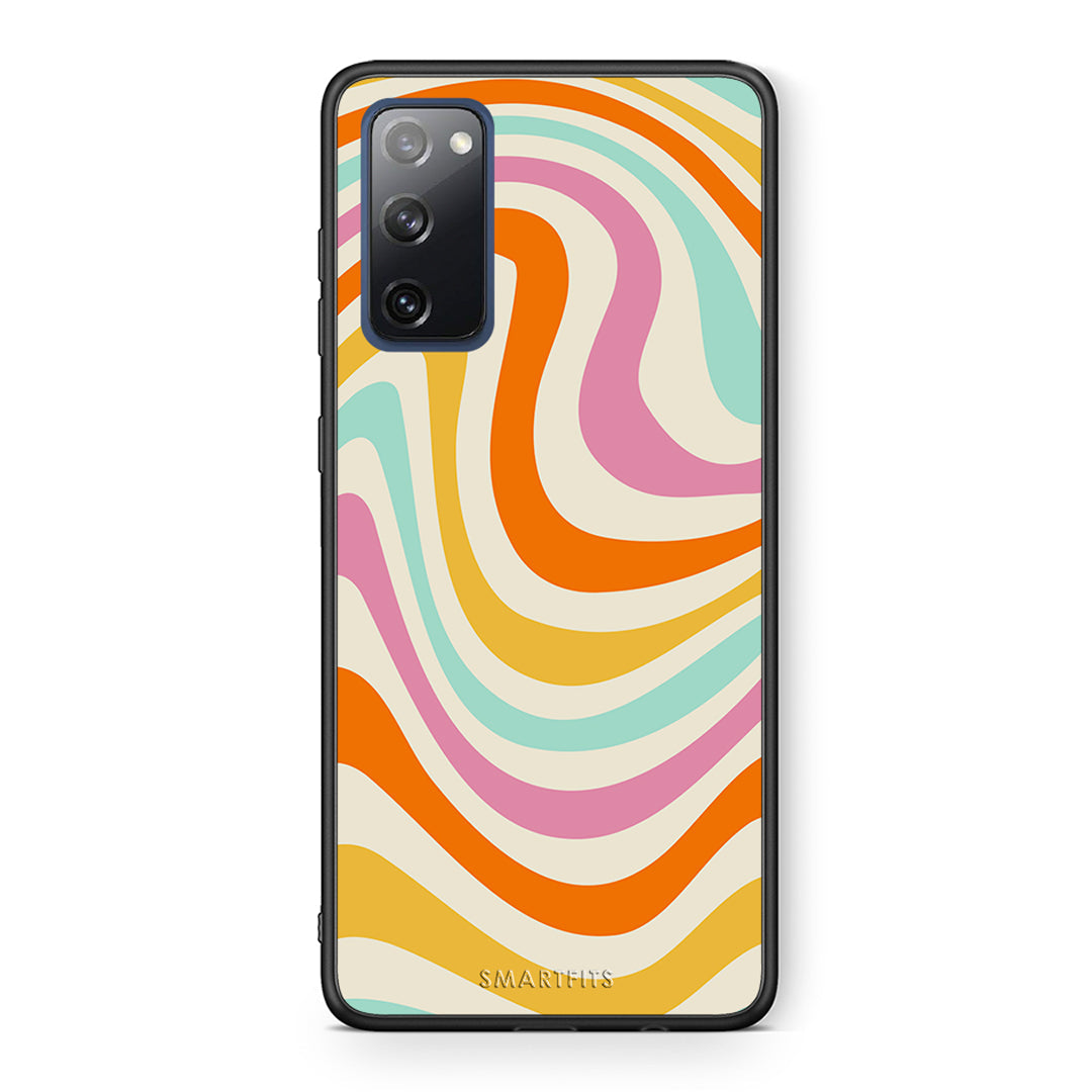 Θήκη Samsung S20 FE Colourful Waves από τη Smartfits με σχέδιο στο πίσω μέρος και μαύρο περίβλημα | Samsung S20 FE Colourful Waves case with colorful back and black bezels