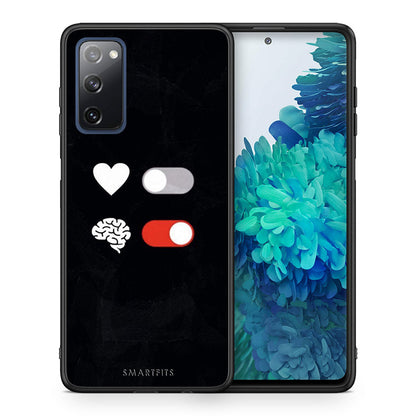 Θήκη Αγίου Βαλεντίνου Samsung S20 FE Heart Vs Brain από τη Smartfits με σχέδιο στο πίσω μέρος και μαύρο περίβλημα | Samsung S20 FE Heart Vs Brain case with colorful back and black bezels