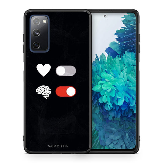 Θήκη Αγίου Βαλεντίνου Samsung S20 FE Heart Vs Brain από τη Smartfits με σχέδιο στο πίσω μέρος και μαύρο περίβλημα | Samsung S20 FE Heart Vs Brain case with colorful back and black bezels