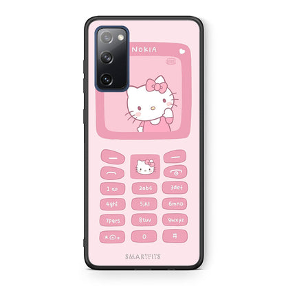 Θήκη Αγίου Βαλεντίνου Samsung S20 FE Hello Kitten από τη Smartfits με σχέδιο στο πίσω μέρος και μαύρο περίβλημα | Samsung S20 FE Hello Kitten case with colorful back and black bezels