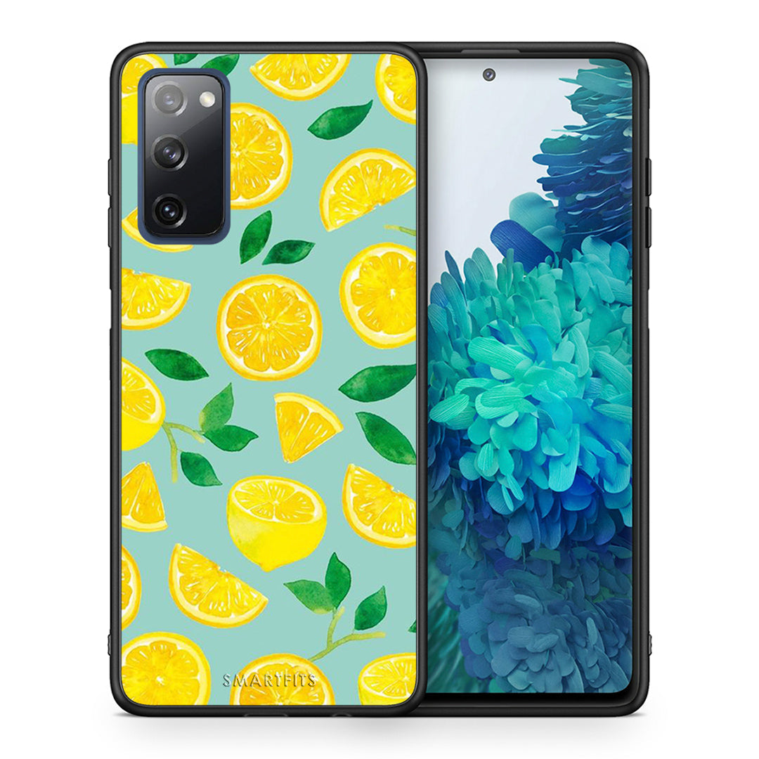 Θήκη Samsung S20 FE Lemons από τη Smartfits με σχέδιο στο πίσω μέρος και μαύρο περίβλημα | Samsung S20 FE Lemons case with colorful back and black bezels