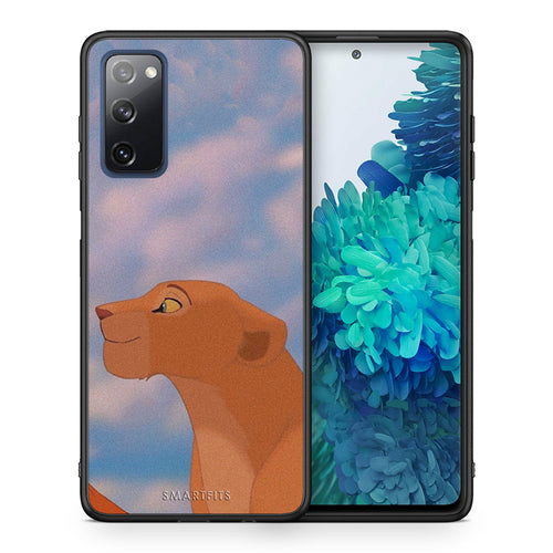 Θήκη Αγίου Βαλεντίνου Samsung S20 FE Lion Love 2 από τη Smartfits με σχέδιο στο πίσω μέρος και μαύρο περίβλημα | Samsung S20 FE Lion Love 2 case with colorful back and black bezels