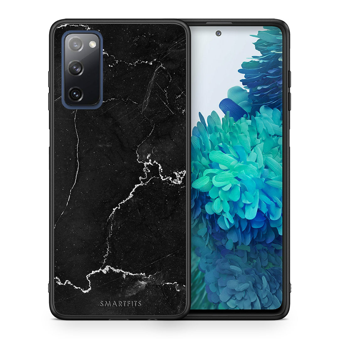 Θήκη Samsung S20 FE Marble Black από τη Smartfits με σχέδιο στο πίσω μέρος και μαύρο περίβλημα | Samsung S20 FE Marble Black case with colorful back and black bezels