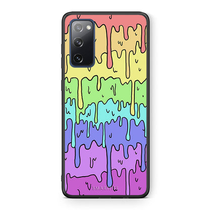 Θήκη Samsung S20 FE Melting Rainbow από τη Smartfits με σχέδιο στο πίσω μέρος και μαύρο περίβλημα | Samsung S20 FE Melting Rainbow case with colorful back and black bezels
