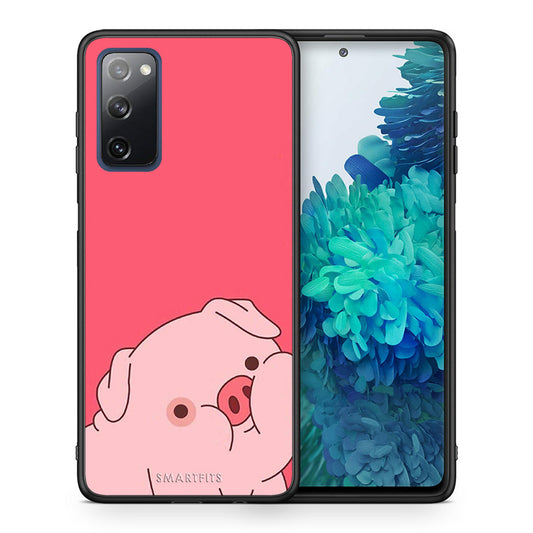 Θήκη Αγίου Βαλεντίνου Samsung S20 FE Pig Love 1 από τη Smartfits με σχέδιο στο πίσω μέρος και μαύρο περίβλημα | Samsung S20 FE Pig Love 1 case with colorful back and black bezels