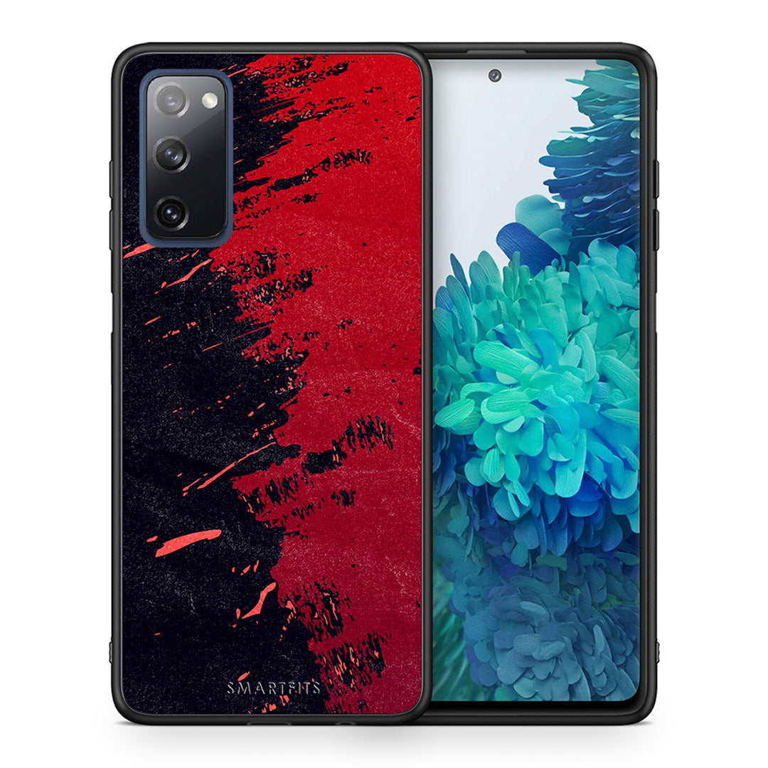 Θήκη Αγίου Βαλεντίνου Samsung S20 FE Red Paint από τη Smartfits με σχέδιο στο πίσω μέρος και μαύρο περίβλημα | Samsung S20 FE Red Paint case with colorful back and black bezels