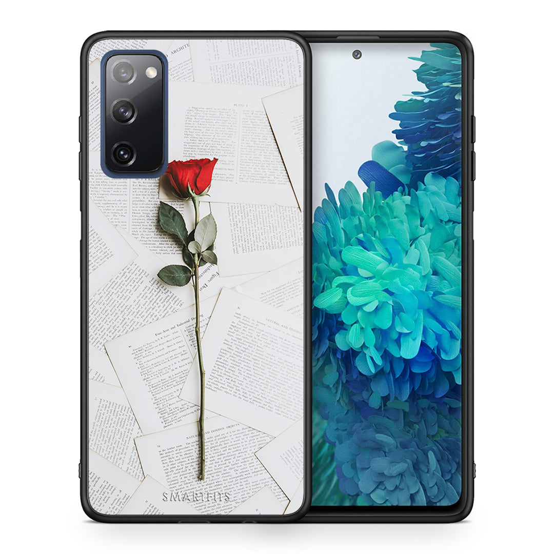 Θήκη Samsung S20 FE Red Rose από τη Smartfits με σχέδιο στο πίσω μέρος και μαύρο περίβλημα | Samsung S20 FE Red Rose case with colorful back and black bezels