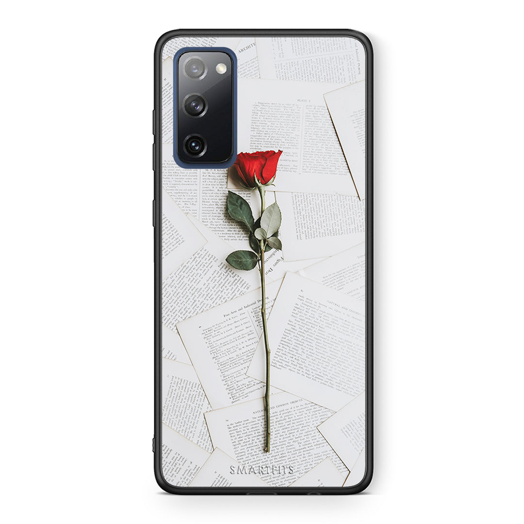 Θήκη Samsung S20 FE Red Rose από τη Smartfits με σχέδιο στο πίσω μέρος και μαύρο περίβλημα | Samsung S20 FE Red Rose case with colorful back and black bezels