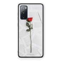 Thumbnail for Θήκη Samsung S20 FE Red Rose από τη Smartfits με σχέδιο στο πίσω μέρος και μαύρο περίβλημα | Samsung S20 FE Red Rose case with colorful back and black bezels