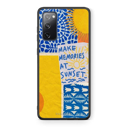 Θήκη Samsung S20 FE Sunset Memories από τη Smartfits με σχέδιο στο πίσω μέρος και μαύρο περίβλημα | Samsung S20 FE Sunset Memories case with colorful back and black bezels