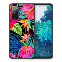 Thumbnail for Θήκη Samsung S20 FE Tropical Flowers από τη Smartfits με σχέδιο στο πίσω μέρος και μαύρο περίβλημα | Samsung S20 FE Tropical Flowers case with colorful back and black bezels