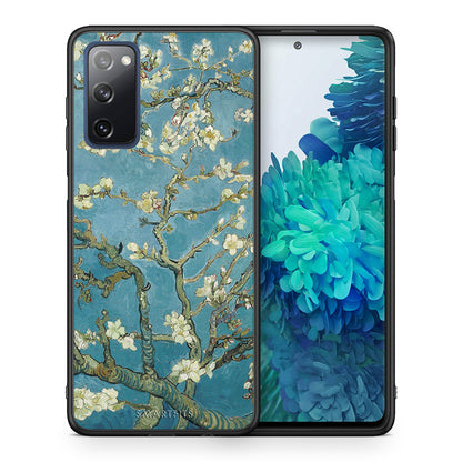 Θήκη Samsung S20 FE White Blossoms από τη Smartfits με σχέδιο στο πίσω μέρος και μαύρο περίβλημα | Samsung S20 FE White Blossoms case with colorful back and black bezels