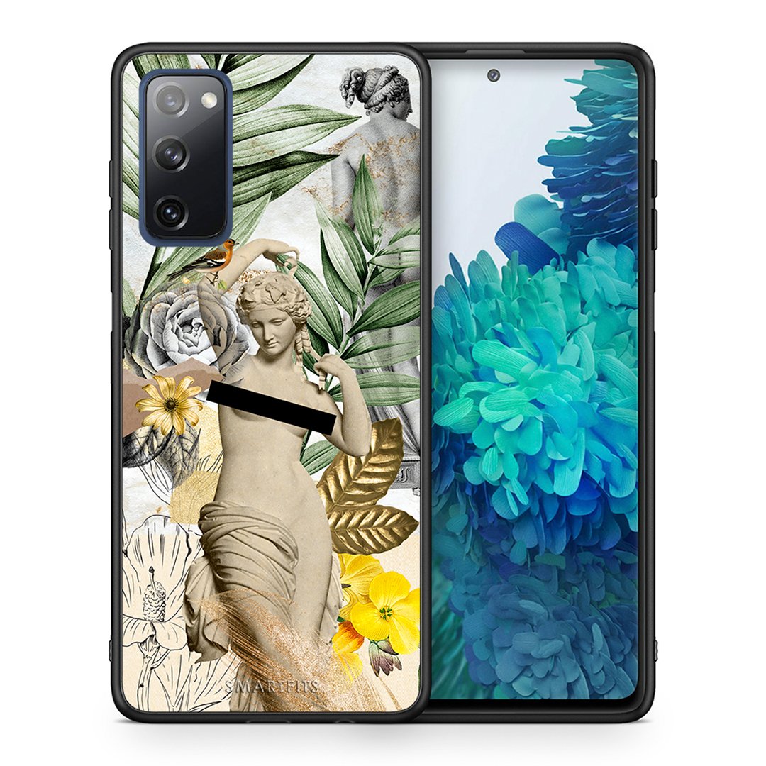 Θήκη Samsung S20 FE Woman Statue από τη Smartfits με σχέδιο στο πίσω μέρος και μαύρο περίβλημα | Samsung S20 FE Woman Statue case with colorful back and black bezels