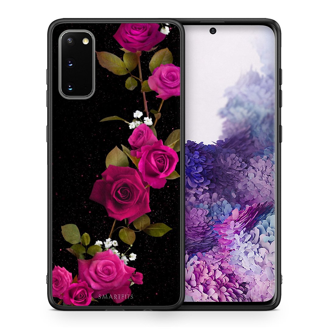 Θήκη Samsung S20 Red Roses Flower από τη Smartfits με σχέδιο στο πίσω μέρος και μαύρο περίβλημα | Samsung S20 Red Roses Flower case with colorful back and black bezels