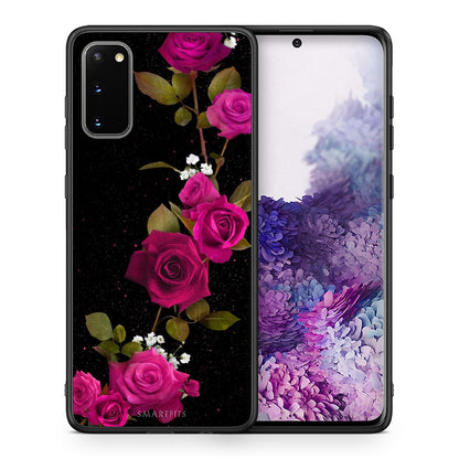 Θήκη Samsung S20 Red Roses Flower από τη Smartfits με σχέδιο στο πίσω μέρος και μαύρο περίβλημα | Samsung S20 Red Roses Flower case with colorful back and black bezels