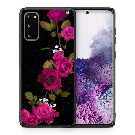 Θήκη Samsung S20 Red Roses Flower από τη Smartfits με σχέδιο στο πίσω μέρος και μαύρο περίβλημα | Samsung S20 Red Roses Flower case with colorful back and black bezels