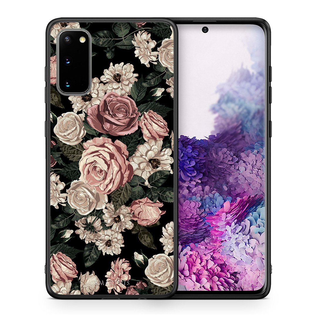 Θήκη Samsung S20 Wild Roses Flower από τη Smartfits με σχέδιο στο πίσω μέρος και μαύρο περίβλημα | Samsung S20 Wild Roses Flower case with colorful back and black bezels