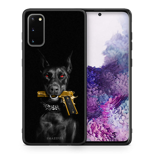Θήκη Αγίου Βαλεντίνου Samsung S20 Golden Gun από τη Smartfits με σχέδιο στο πίσω μέρος και μαύρο περίβλημα | Samsung S20 Golden Gun case with colorful back and black bezels