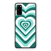 Thumbnail for Samsung S20 Green Hearts θήκη από τη Smartfits με σχέδιο στο πίσω μέρος και μαύρο περίβλημα | Smartphone case with colorful back and black bezels by Smartfits