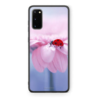Thumbnail for Samsung S20 Ladybug Flower θήκη από τη Smartfits με σχέδιο στο πίσω μέρος και μαύρο περίβλημα | Smartphone case with colorful back and black bezels by Smartfits