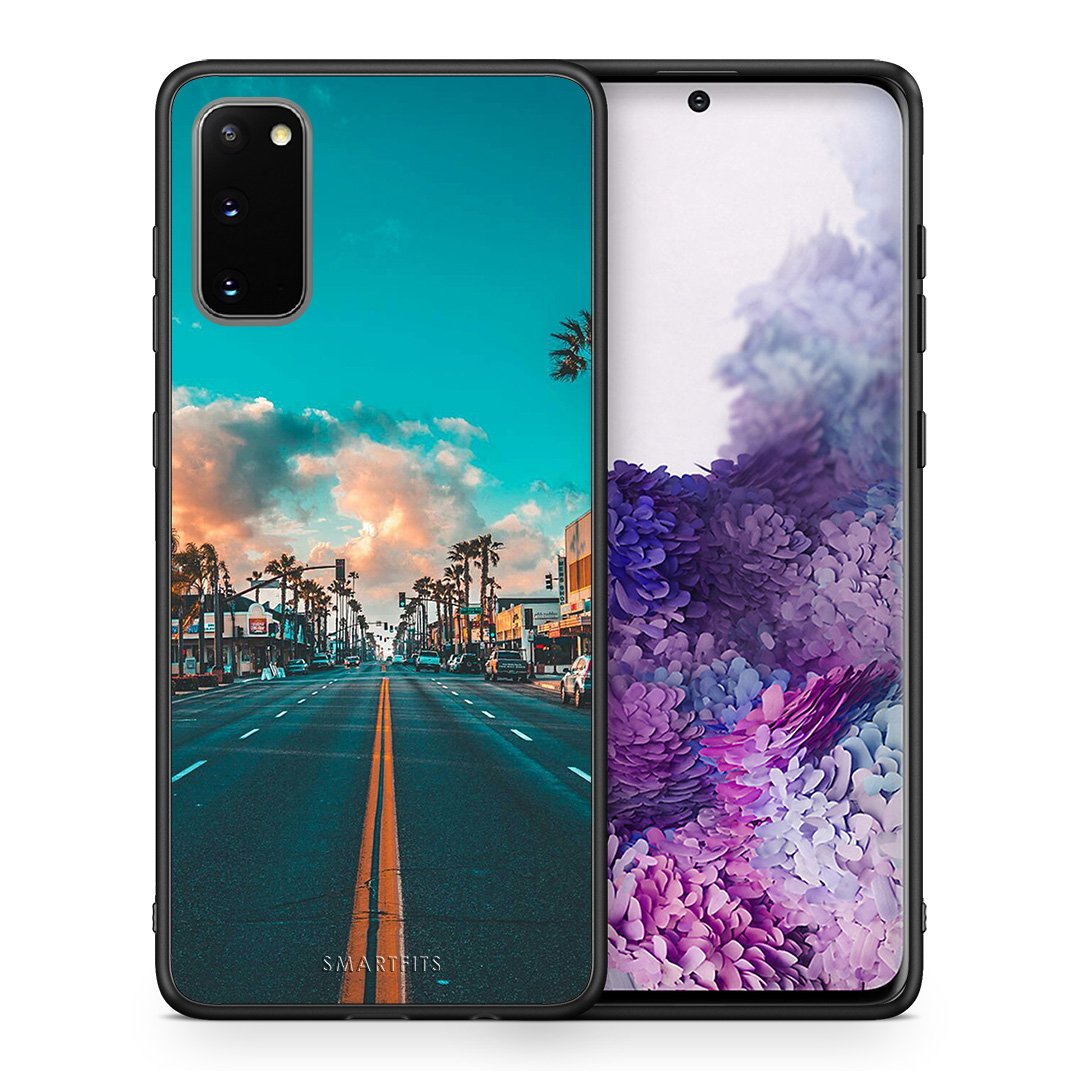 Θήκη Samsung S20 City Landscape από τη Smartfits με σχέδιο στο πίσω μέρος και μαύρο περίβλημα | Samsung S20 City Landscape case with colorful back and black bezels