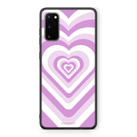 Thumbnail for Samsung S20 Lilac Hearts θήκη από τη Smartfits με σχέδιο στο πίσω μέρος και μαύρο περίβλημα | Smartphone case with colorful back and black bezels by Smartfits